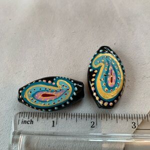 Colorful Hand Painted Paisley Beads